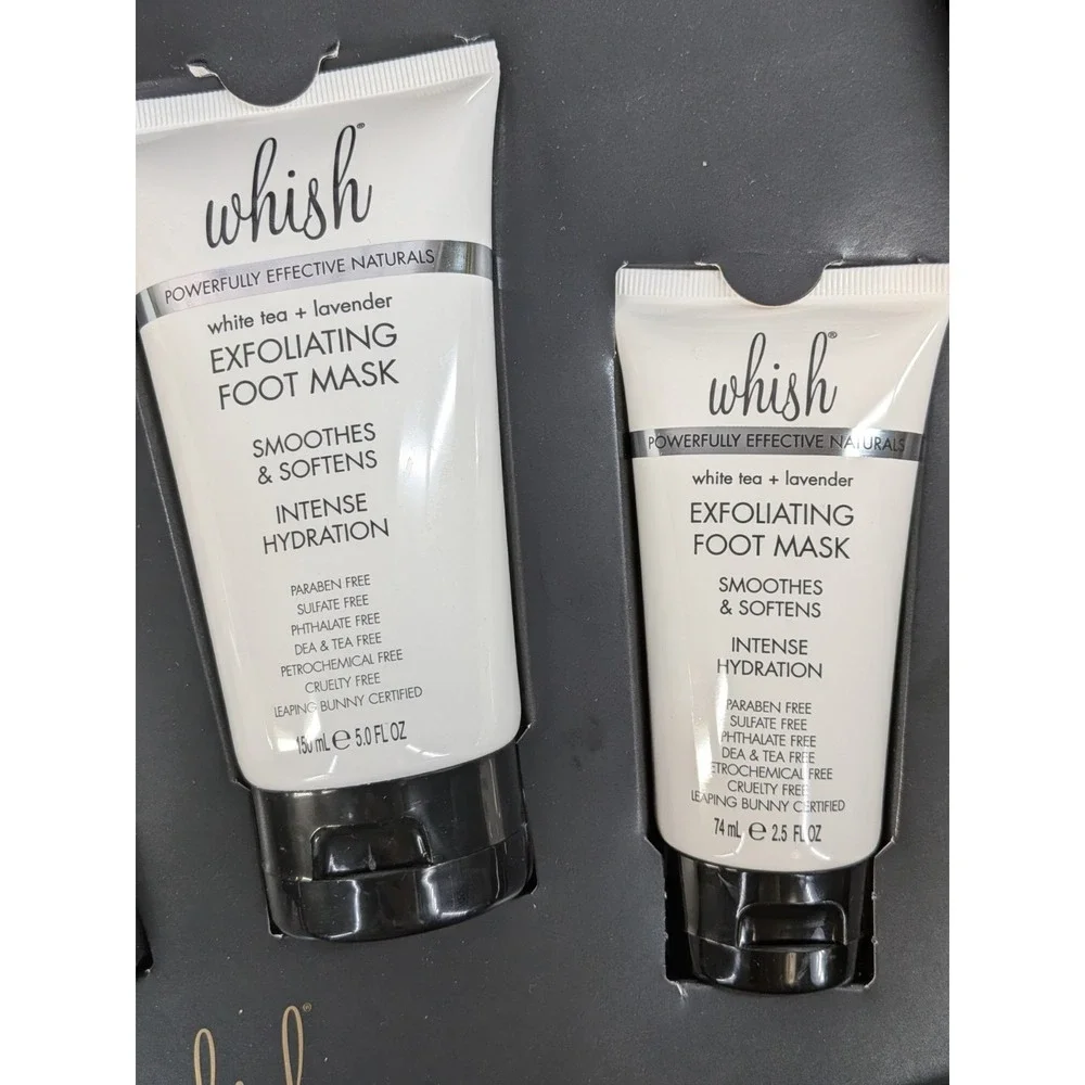 NEW IN BOX LOT 4😍Whish Hand Remedy & Foot Mask WHITE TEA‎ + LAVENDER Gift Set
